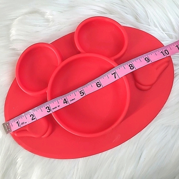Disney The First Years Mickey Mouse Silicone Sectioned Plate & Placemat Red - Picture 8 of 9